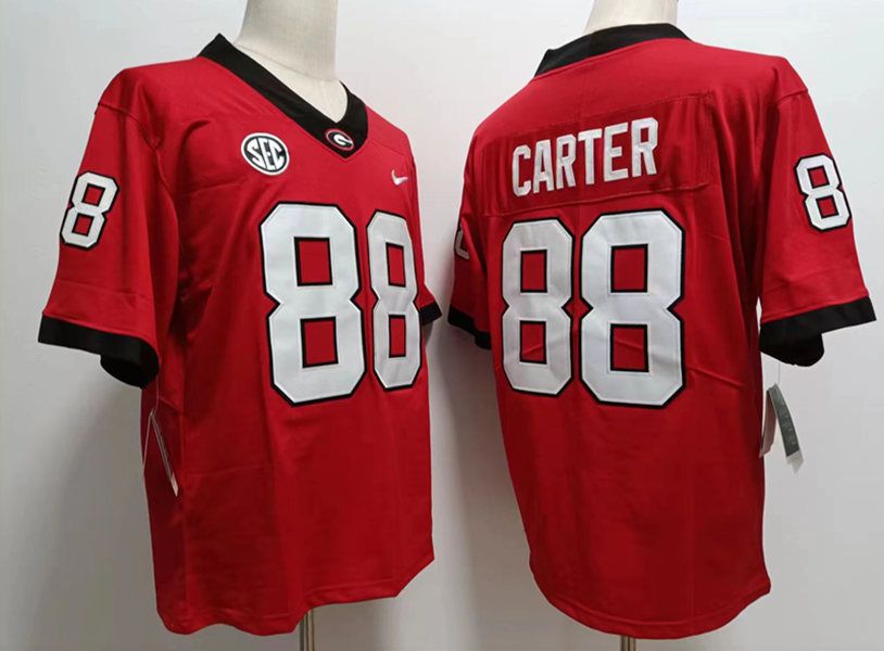 Men Georgia Bulldogs #88 Carter Red Nike 2025 NCAA Jersey